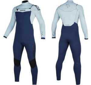 Zip bib (ZB): double front zip wetsuit front and back view