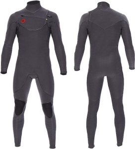 chest zip : front zip : slant zip wetsuit front and back view