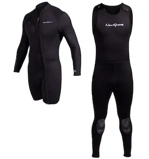 2 piece wetsuit with zipper